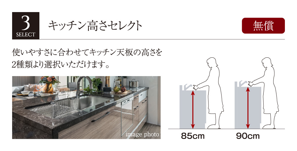 キッチン高さセレクト